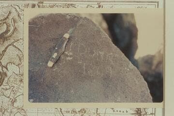 Dunn 1869.  Inscription on Mt. Dellenbaugh