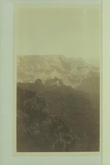Across Grand Canyon from Hance Trail in Red Canyon.  Cape Final is upper center