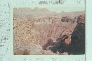 Cottonwood Canyon.  Arrow points to Butchart's route on east side