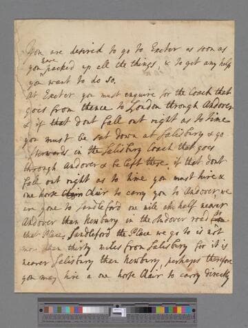 Medows, Sir Sidney. Letter to [unknown addressee]