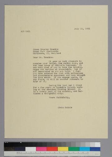 EPH writes to Glenn Crosley Bramble