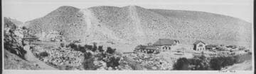 Two shots of Bishop Creek Hydro Plant 4 and clubhouse mounted on sheet
